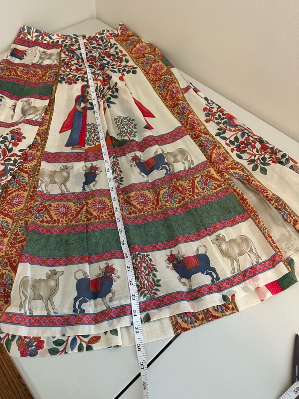 Vintage Geiger Austria Scenic Novelty Print Maxi Skirt Size 10 Folklore Rare - Picture 9 of 11